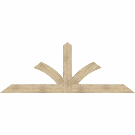 Ekena Millwork Richland Rough Sawn Timber Gable Bracket, Douglas Fir, 96"W x 36"H x 2"D x 6"F, 9/12 Pitch GBW096X36X0206RIC00RDF